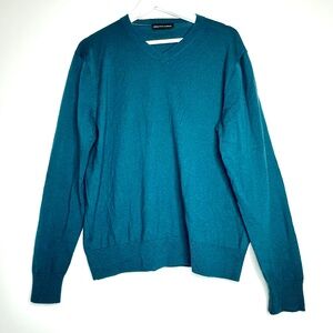 Saks Fifth Avenue V-neck Wool blend Sweater in a teal color, Women’s size L